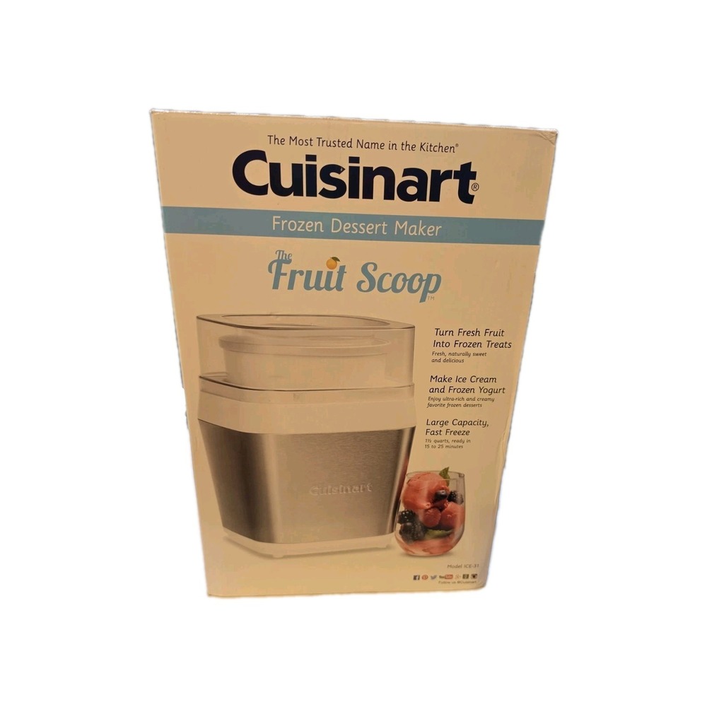 Cuisinart Ice Cream Maker Fruit‎ Scoop Model ICE-31_Capacity of 1.5-Quart NEW
